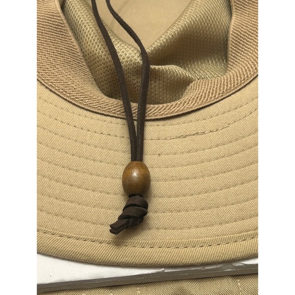 Jacobson Hat Men's Tan Sun Hat Boonie Safari Breathable Mesh Chin Strap - Picture 5 of 8